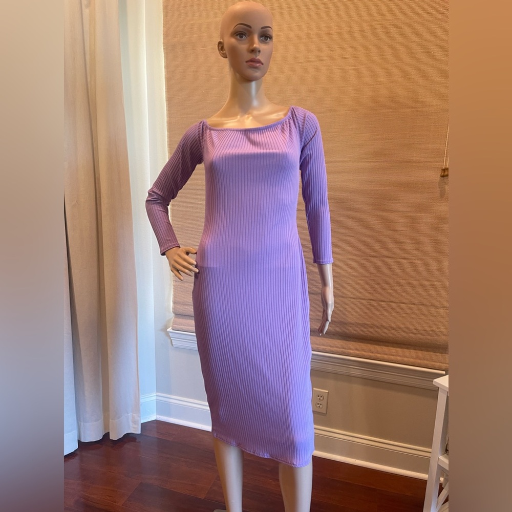 Boohoo Plus Jumbo Rib Off Shoulder Midi Dress Size 16